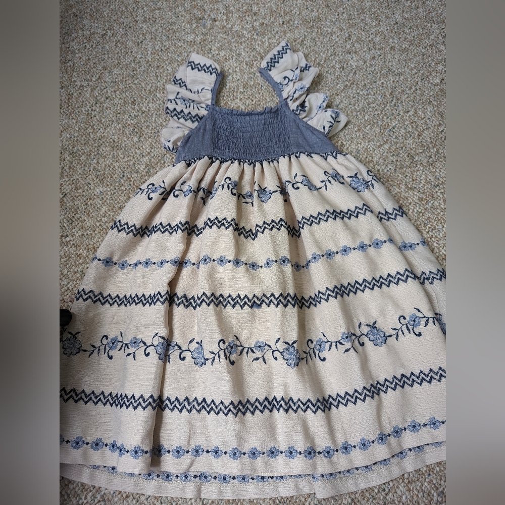BONNIE JEAN Little Girls 6 Woven Chambray Dress